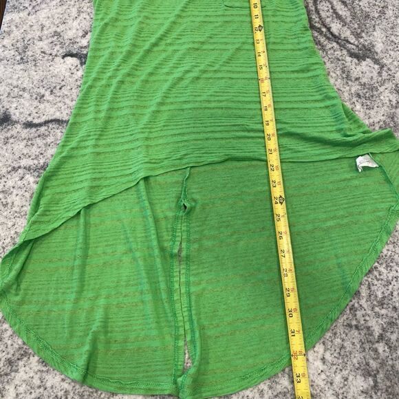 Tea N Rose Large Neon Lime Green Asymmetrical Long Burnout Tank Beach Coverup - Picture 5 of 6